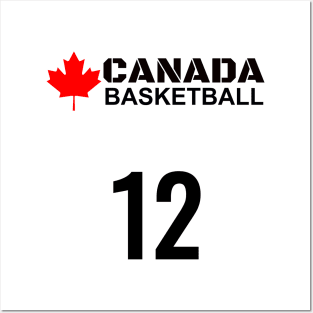 Canada Basketball Number 12 Design Gift Idea Posters and Art